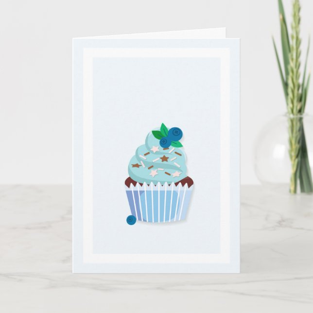 Tarjeta Ten un pastel de arándano de cumpleaños feliz de B (Anverso)