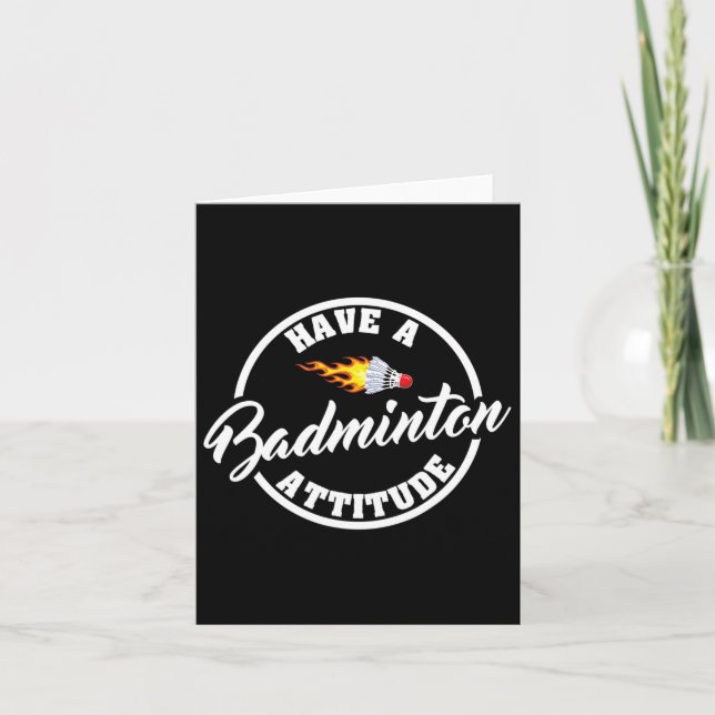 Tarjeta Ten Una Actitud De Badminton Graciosa Badminton (Anverso)