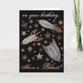 Tarjeta Ten una explosión de cumpleaños Steampunk