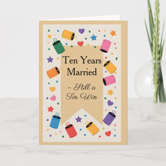 Tarjeta Ten Years of Tin & Win Fun Anniversary (Anverso)