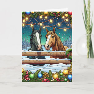 Tarjeta Tener Navidades Mare-y   Horse Pun