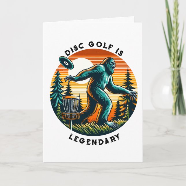 Tarjeta Tener un cumpleaños legendario | Disk Golf Bigfoot (Anverso)