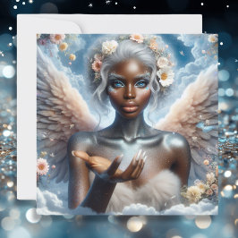 Tarjeta Tener un día mágico | Ángel negro con ojos azules