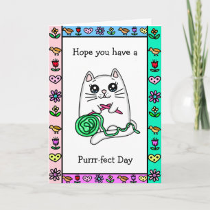 Tarjeta Tener un día perfecto   Amistad con Cat Pun