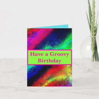 Tarjeta Tener un Groovy Birthday Bright Multicolored Neon