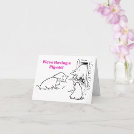 Tarjeta Tener un picnic divertido Personalizado de cerdo
