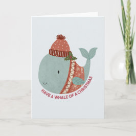 Tarjeta Tener una ballena con Navidades