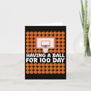 Tarjeta Tener Una Pelota Durante 100 Días De Básquetbol Es