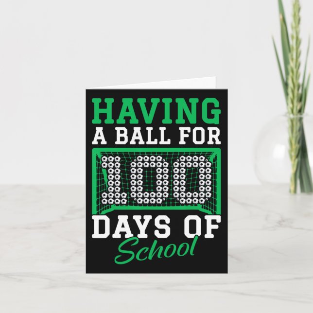 Tarjeta Tener Una Pelota Por 100 Días De Fútbol Escolar 10 (Anverso)
