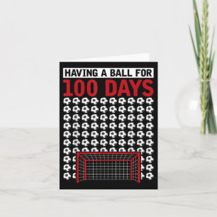 Tarjeta Tener Una Pelota Por 100 Días De Fútbol Escolar 10