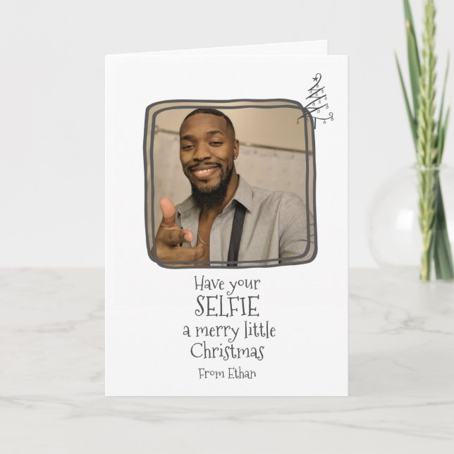 Tarjeta Tenga su Selfie una Feliz Navidad (Anverso)