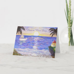 Tarjeta Tenga un buen día en la playa