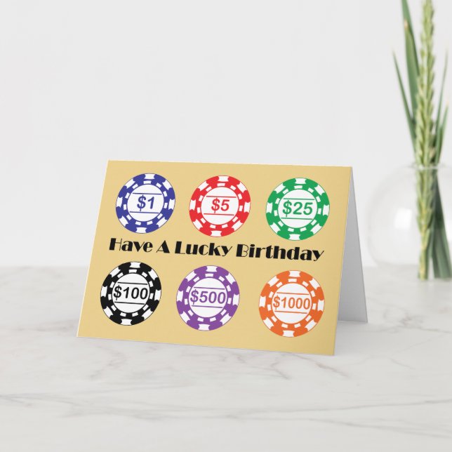 Tarjeta Tenga un cumpleaños afortunado (Anverso)