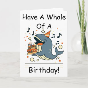 Tarjeta Tenga un cumpleaños de ballena cantando ballena