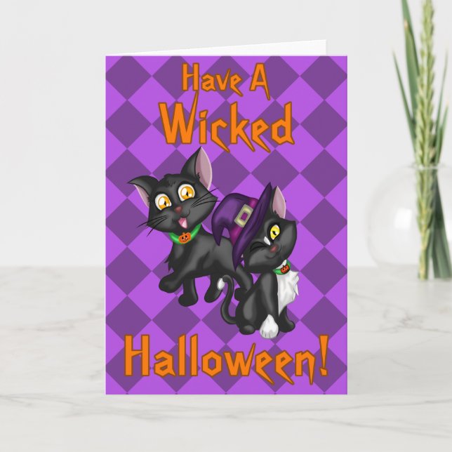 Tarjeta ¡Tenga un Halloween travieso! (Anverso)