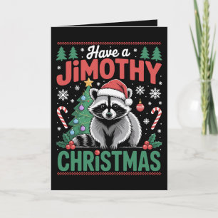 Tarjeta Tenga Un Jimothy Navidad Mapache Sombrero Santa Ár
