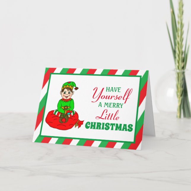 Tarjeta Tenga una Feliz Navidad Personalizable (Anverso)