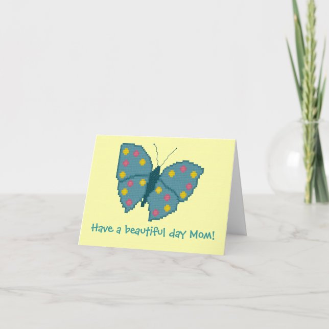 Tarjeta ¡Tenga una mamá hermosa del día! Mariposa Notecard (Anverso)