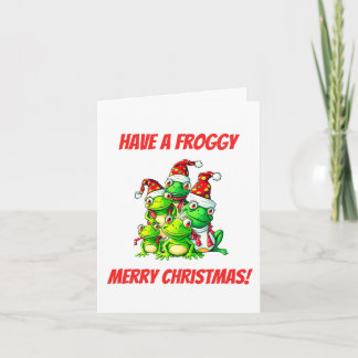 Tarjeta ¡Tenga una Navidad de ranas!