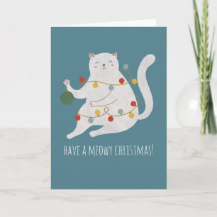 Tarjeta Tenga una Navidad Meowy Personalizable