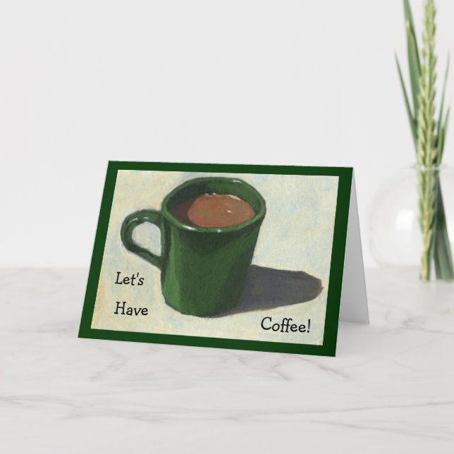 TARJETA ¡TENGAMOS CAFÉ! PINTURA DE LA MUGA DE CAFÉ (Anverso)