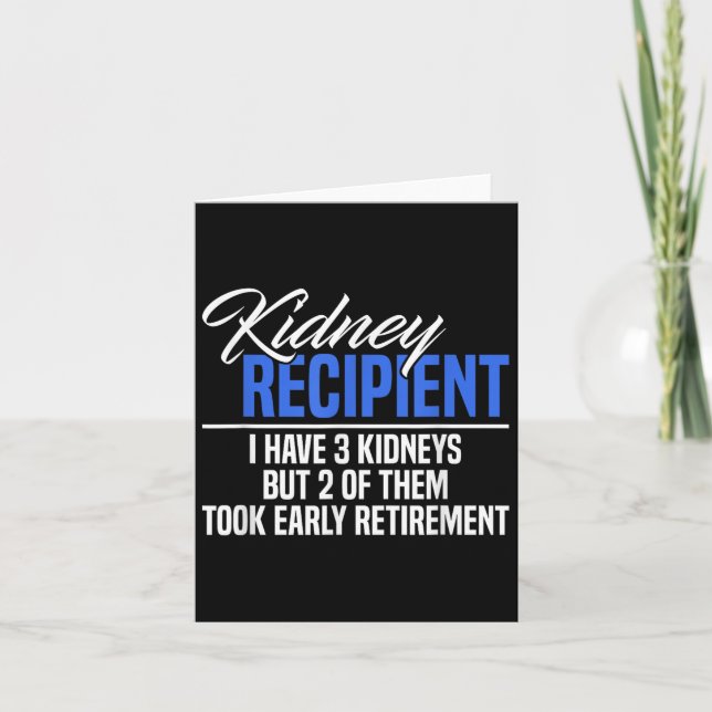 Tarjeta Tengo 3 Riñones 2 Que Tomaron El Retiro Un Riñón D (Anverso)