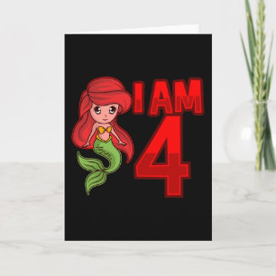 Tarjeta TENGO 4 AÑOS Y CUARTO AÑO, Chica Sirena