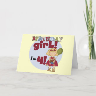 Tarjeta Tengo 4 camisetas y regalos Chicas de cumpleaños