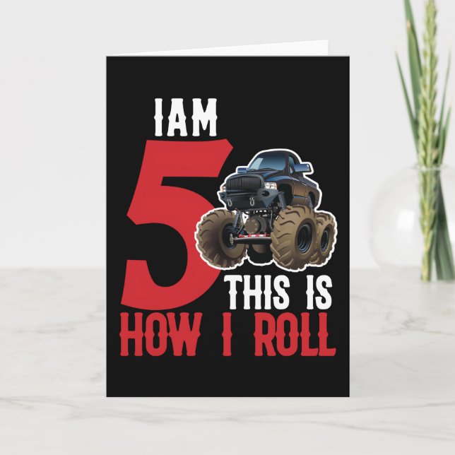 Tarjeta Tengo 5 años y así es como hago el Monster Truck (Anverso)