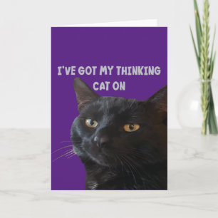 Tarjeta Tengo a mi gato pensando en una cita divertida de 
