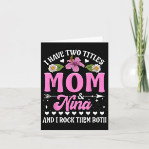 Tarjeta Tengo Dos Títulos Mamá Y Nina Cute Día de la Madre
