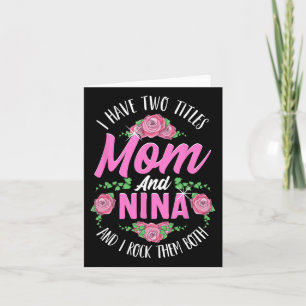Tarjeta Tengo Dos Títulos Mamá Y Nina Cute Día de la Madre