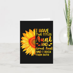 Tarjeta Tengo dos títulos tía y tía abuela girasol