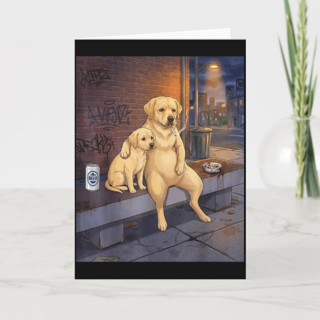 Tarjeta Tengo ese perro dentro de mí, divertido Labrador R (Anverso)