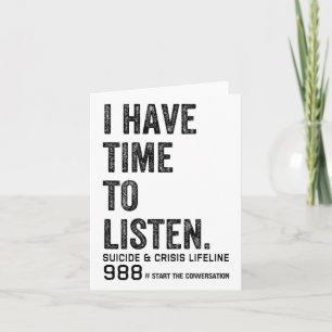 Tarjeta Tengo Tiempo Para Escuchar El Suicidio De Salud Me