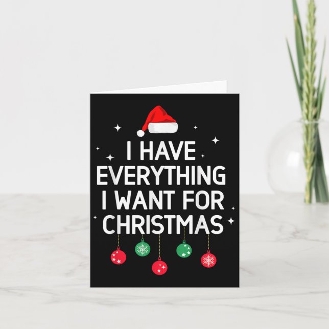 Tarjeta Tengo Todo Lo Que Quiero Para Navidades Es Yo Soy (Anverso)