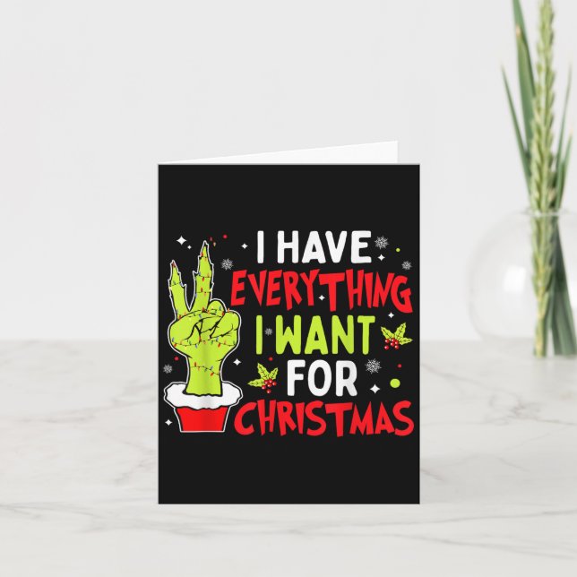 Tarjeta Tengo Todo Lo Que Quiero Para Navidades Es Yo Soy (Anverso)