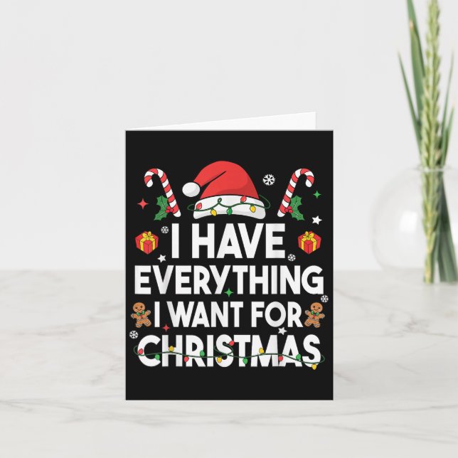 Tarjeta Tengo Todo Lo Que Quiero Para Navidades Es Yo Soy (Anverso)