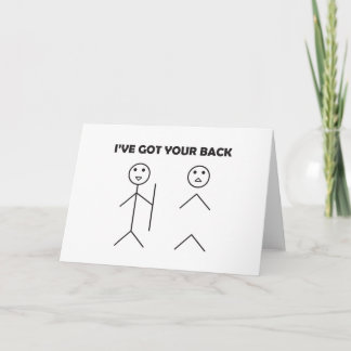 Tarjeta Tengo tu espalda - Figura de palo