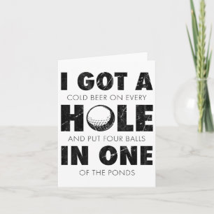 Tarjeta Tengo Un Agujero En Una Cita Graciosa De Golf Mens