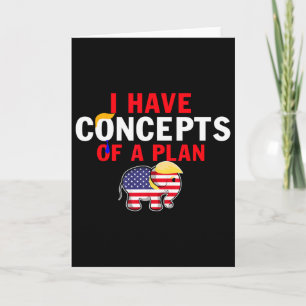 Tarjeta Tengo un concepto de un plan divertido Trump Harri