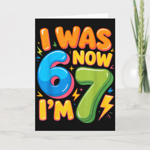 Tarjeta Tenía 6 Ahora Tengo 7 Seis Siete Cumpleaños 7 Años