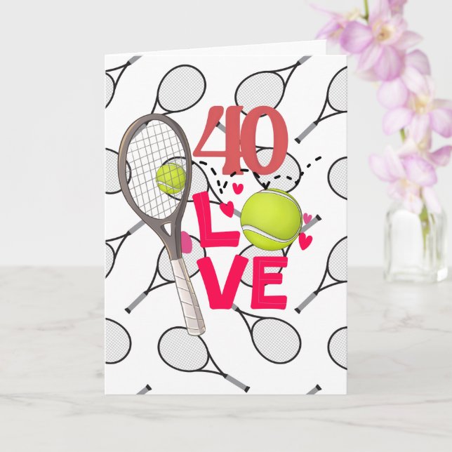 Tarjeta Tenis 40.º cumpleaños (Orquídea)