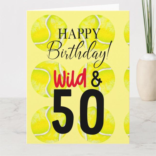 Tarjeta Tenis 50.ª pelota de tenis y número (Anverso)