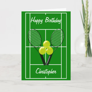 Tarjeta Tenis Acaba De Añadir Nombre Cumpleaños