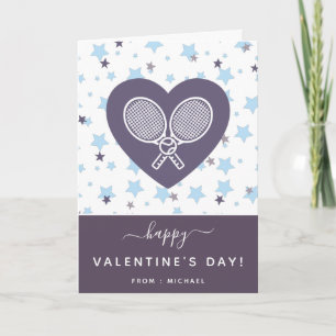 Tarjeta Tenis Amo las raquetas cruzadas Romántico personal