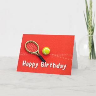 Tarjeta Tenis cumpleaños amor en rojo
