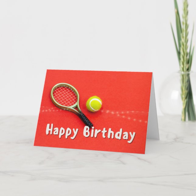 Tarjeta Tenis cumpleaños amor en rojo (Anverso)