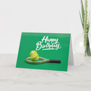 Tarjeta Tenis cumpleaños amor por lo verde