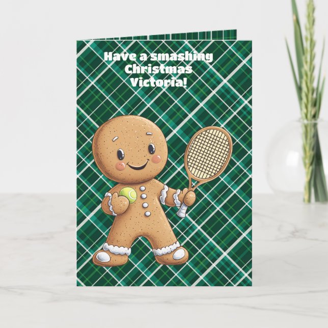 Tarjeta Tenis de pan de jengibre Grand Slam 🎾 texto 🎄 pe (Anverso)